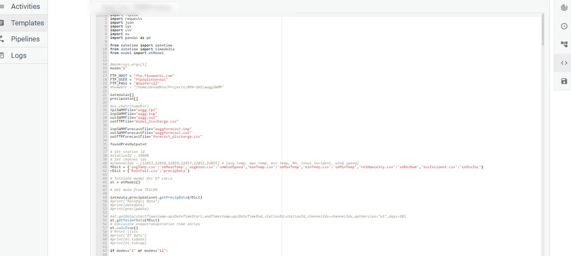 An analysis written in Python and deployed into a client's infinitii flowworks system